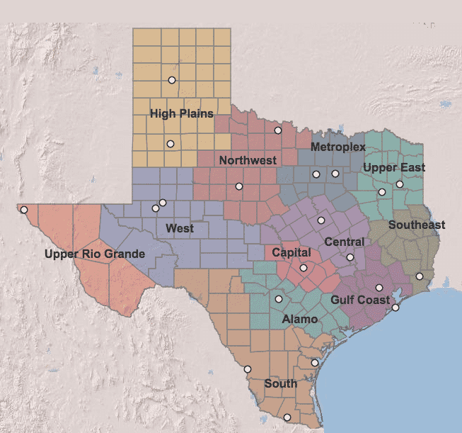 12 State Regions​ Map